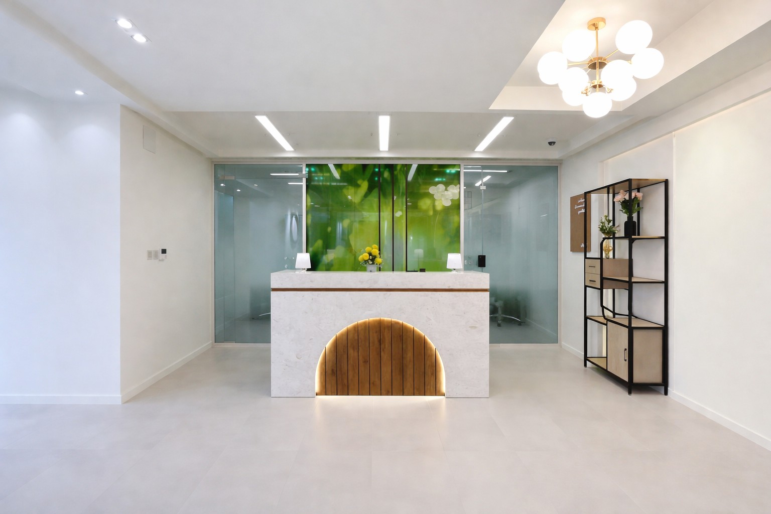 Office fit-out Riyadh - GBC office reception area after fit-out by Hanjin E&T