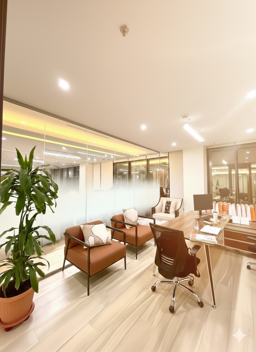 Office fit-out Riyadh open space - Hanwha project