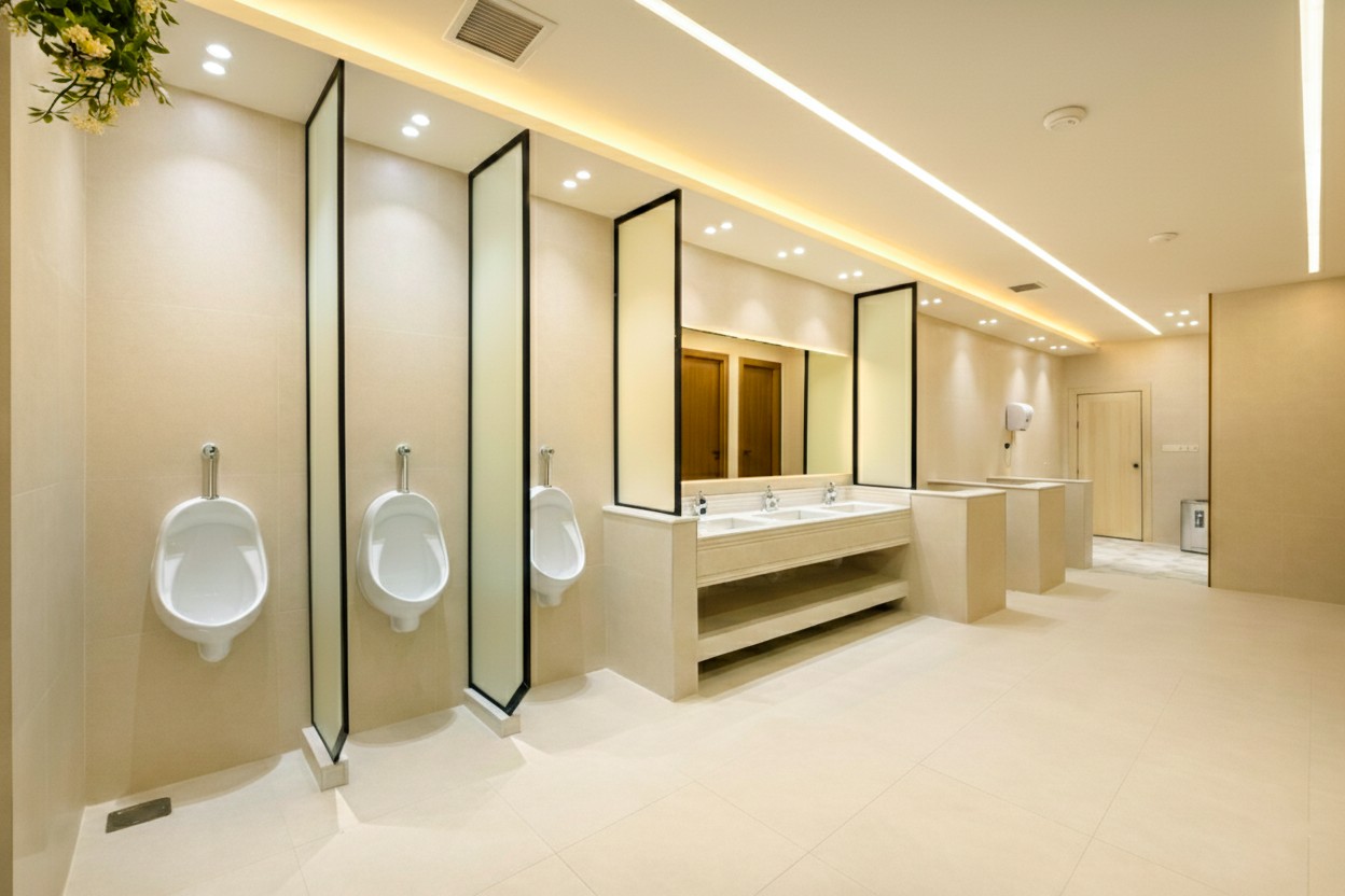 Office fit-out Riyadh – Premium bathroom finishing, quality work