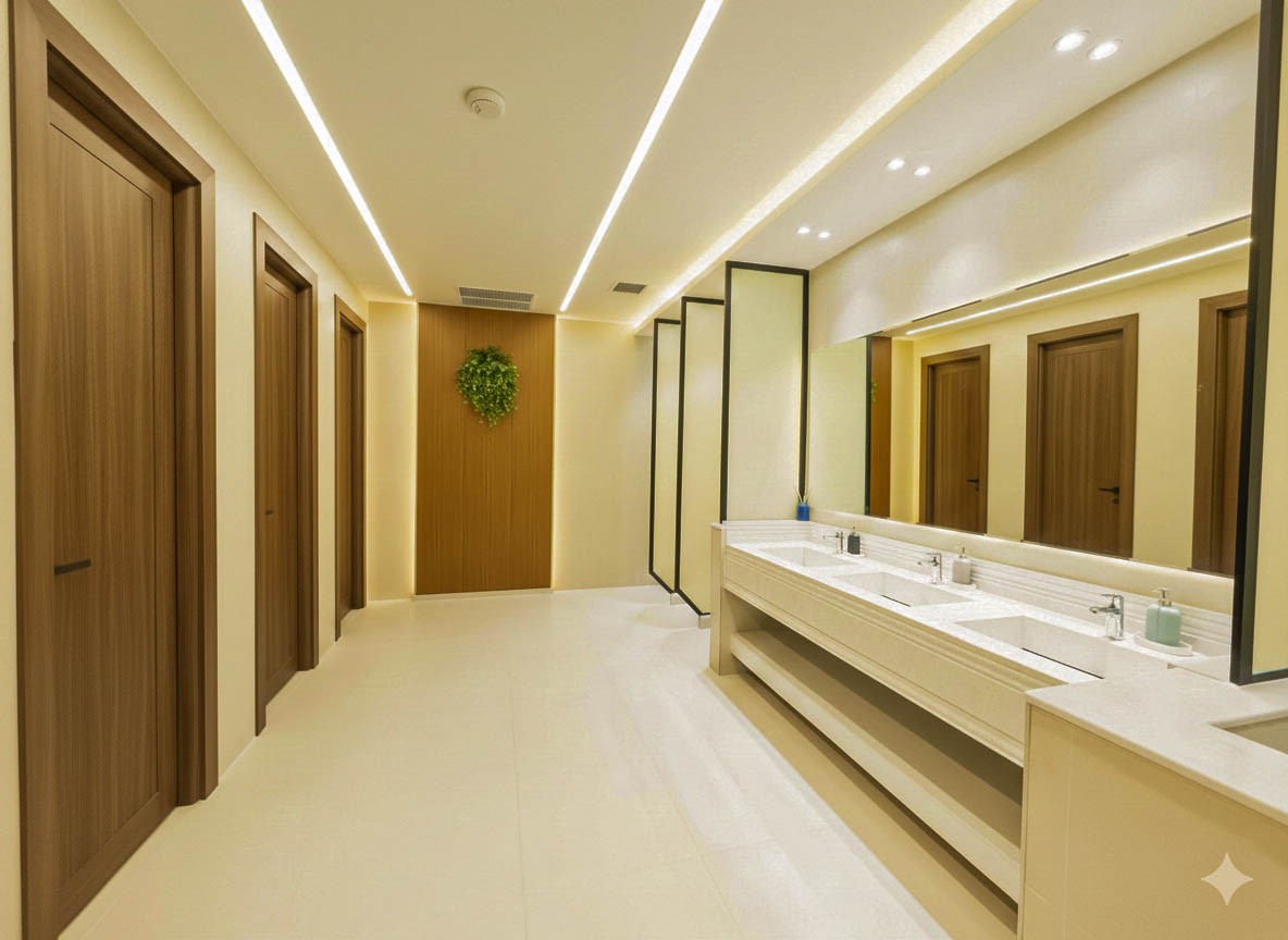 Office fit-out Riyadh – Completed washroom remodeling 2025