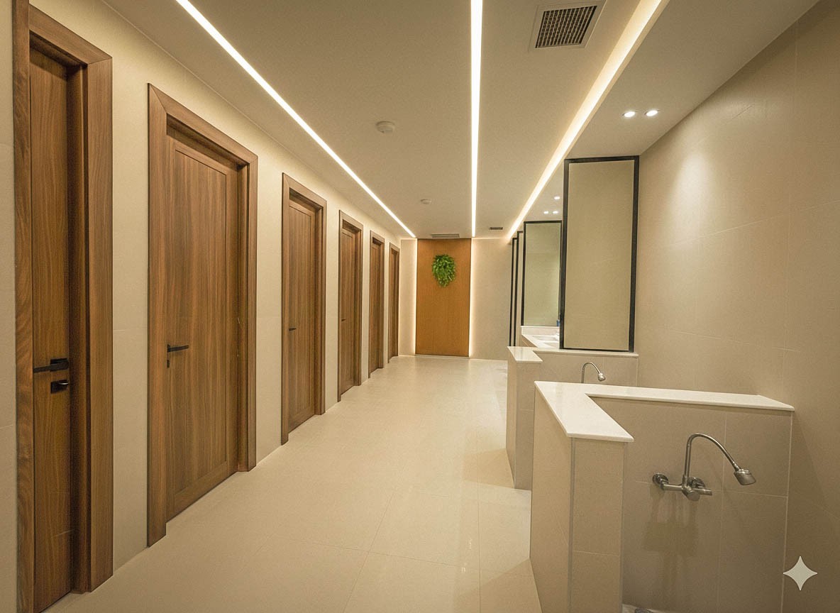 Office fit-out Riyadh after – Restroom facilities professional remodeling